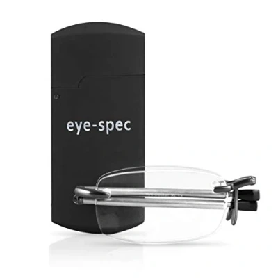 Image of Eye spec Folding Reading Glasses with Black Pocket Sized Case Rimless Foldable Design for Men and Women Available in 7 Catching Colours, 9 Lens Strengths (2.25)