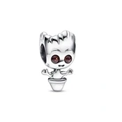 Image of Marvel Baby Groot sterling silver charm with brown crystal