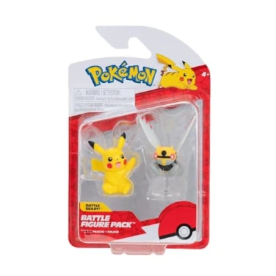 Image of Pokémon Pokemon Battle Figure, 2 pack 5 and 8 cm Figure Toy Set Ninjask Pikachu