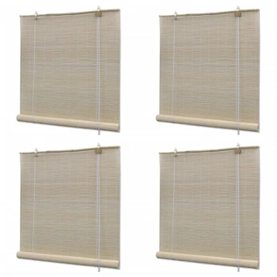 Image of vidaXL Bamboo Roller Blinds 4 pcs 120x160 cm Natural