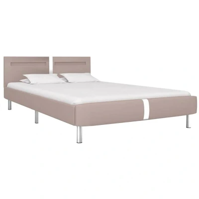 Image of vidaXL Bed Frame with LED without Mattress Cappuccino 135x190 cm Double