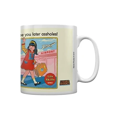 Image of Steven Rhodes MG25672 11oz/315ml Ceramic Mug See You Later s, White