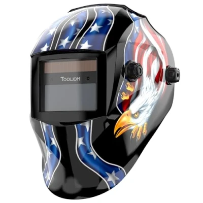 Image of TOOLIOM Auto Darkening Welding Mask True Colour Solar Powered Helmet with Adjustable Shade 9 13 for MIG TIG ARC