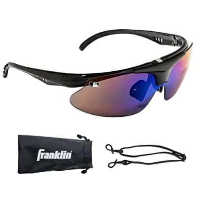 Image of Franklin Sports MLB Flip Up Baseball + Softball Sunglasses for Kids Adults Lightweight Sport UV Protection, Black