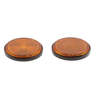 Image of Almencla 2pcs Motorcycle Plastic Round Reflective Reflector for ATV Scooter Dirt Bike Go Kart Moped Quad 4 Wheeler Orange