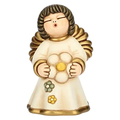 Image of THUN Angel of Friendship with Flower Small Size Ceramic 11.5 cm h