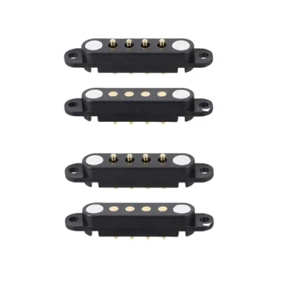 Image of 2 Pair Magnetic Pogo Pin Connector with Location Hole, 2/3/4/5/7/8P 2A Pogopin Male Female 2.54 MM DC Power Socket Charge Probe (4P)