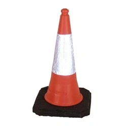 Image of Red Weighted Traffic Cone With Reflective Sleeve 750mm JAA060220654