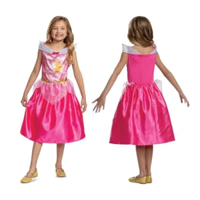 Image of Disney Official Standard Princess Aurora Costume Kids, Sleeping Beauty Dress Up For Girls Size M