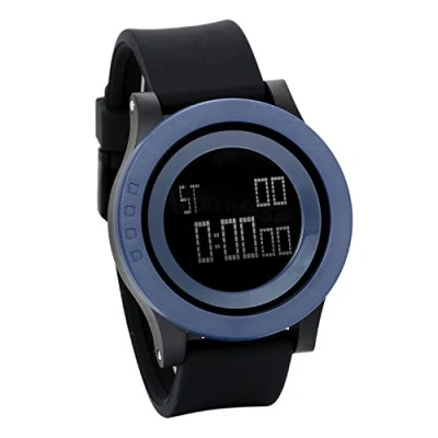 Image of JewelryWe Fashion Men Military Silicone Sport Watch Waterproof LED Digital Blue Dial Wristwatch