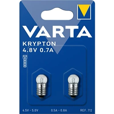 Image of Varta 712 Screw Cap Light Bulb 4.8 V 0.7 A Pack of 2