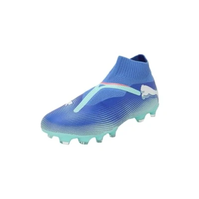 Image of Puma Future 7 Match Laceless FG/AG Moulded stud football boots, Men&#039;s, Size: 12, Bluemazing/white/electric peppermint Textile/synthetics