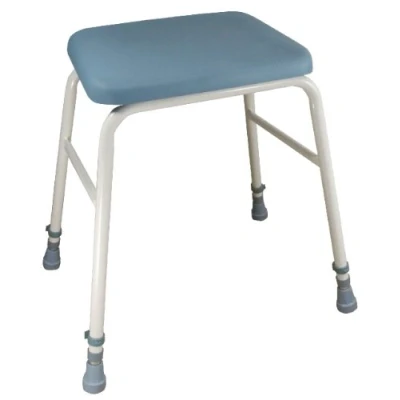 Image of Aidapt Height Adjustable Perching Stool with Padded Seat for Elderly Users Limited Mobility