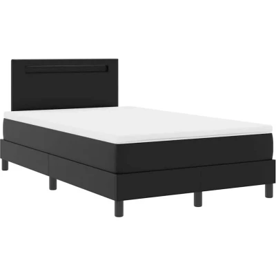 Image of vidaXL Box Spring Bed with Mattress in Black, 120x200 cm, Faux Leather
