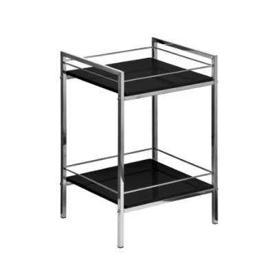 Image of Premier Housewares 2 Tier Shelf Unit with Chrome Frame, 51 x 34 30 cm Black