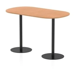 Image of Italia 1800mm Poseur Boardroom Table Oak Top 1145mm High Black Leg