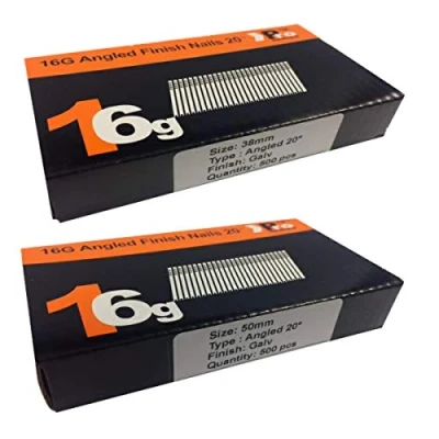 Image of Mixed Handy Packs Quantity 1000 Brad/Nails16 Gauge Angled Compatible for use with Paslode, Dewalt (38mm + 50mm 16 Gauge)