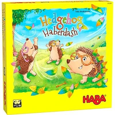 Image of HABA 305588 Hedgehog Haberdash Color Matching Memory Game for Ages 3+ (Made in Germany), multicolor