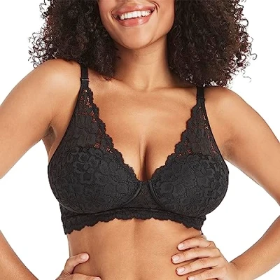 Image of Maidenform Convertible Bralette Casual Comfort Triangle bra, Women&#039;s, Size: 38C, Black
