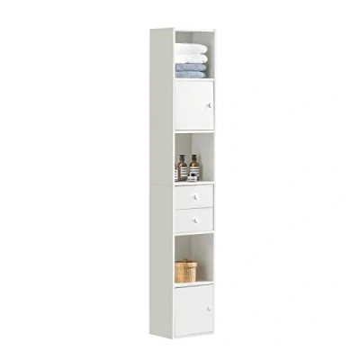 Image of SoBuy STR10 W, Bookcase Book Shelf Storage Display Shelving Unit Standing Tall Cabinet, W33 x D24 H188cm