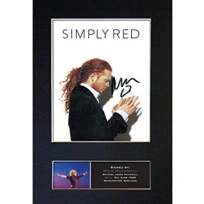 Image of #823 SIMPLY RED Signed Autograph Mounted Photo Reproduction PRINT A4 Rare Perfect Birthday (297 x 210mm) (Not Framed)