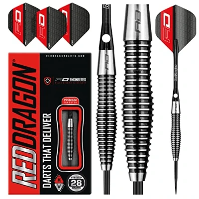 Image of RED DRAGON Lethal Magic 28g Tungsten Darts Set with Flights and Stems