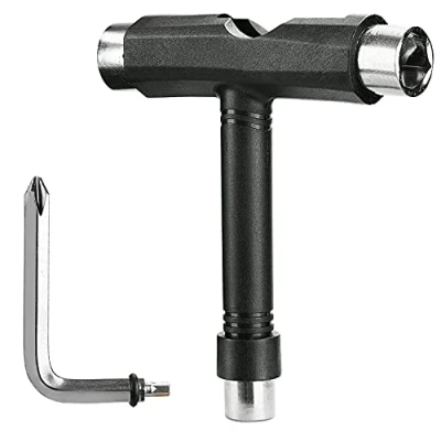 Image of JUHONNZ Skate Tools,Skateboard Scooter Roller All in One Skateboard T Tool Accessory with L Type Cross Head Wrench Screwdriver for Skateboards