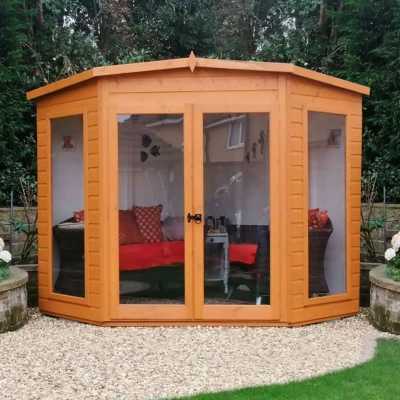 Image of 7&#039; x Shire Barclay Corner Wooden Summerhouse