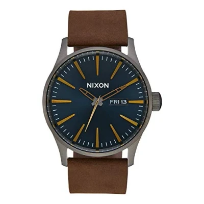 Image of Nixon Unisex Adult Analogue Quartz Watch with Leather Strap A105 2984 00