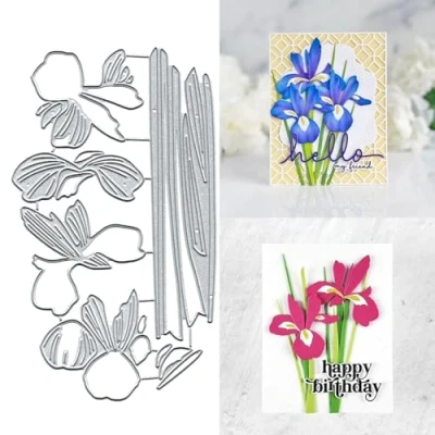 Image of Flowers Metal Die Cuts, Frame Cutting Dies Cut Stencils Card Paper Craft DIY Template Album Embossing for Making Scrapbooking