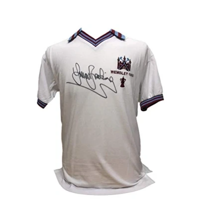 Image of Allstarsignings WHU 1980 FA Cup Final shirt signed by Sir Trevor Brooking with COA and proof.