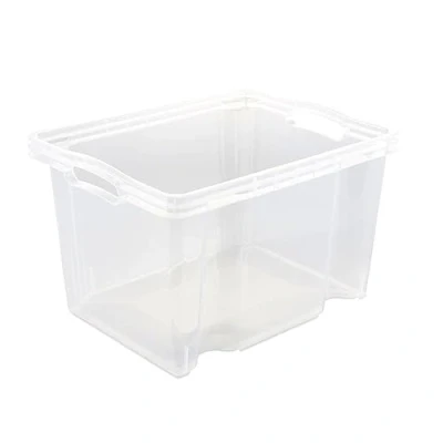 Image of keeeper Multi Purpose Storage Box with Integrated Handles, Medium, 35x27x21 cm, 13.5 Litre, Franz, Transparent