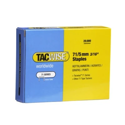 Image of Tacwise 0366 Type 71 / 5 mm Galvanised Upholstery Staples, Pack of 20,000