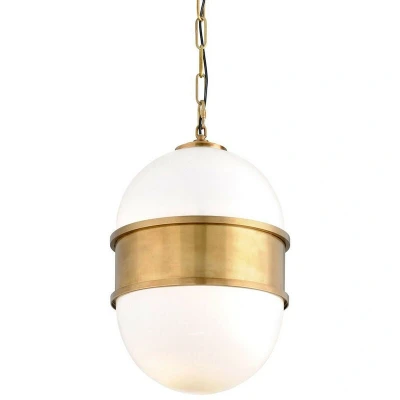 Image of Broomley 2 Light Pendant Vintage Brass, Glass