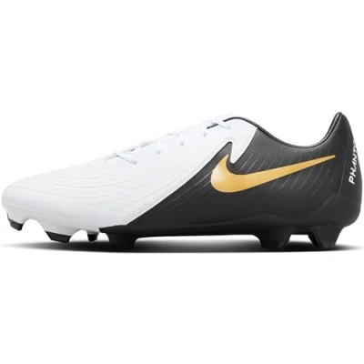 Image of Nike Phantom Gx II Academy Fg/Mg Football Shoe White/Black/MTLC Gold Coin 8