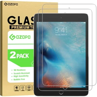 Image of GOZOPO Screen Protector for iPad mini 5 (2019) and 4, [Premium 2.5D Edge] Tempered Glass Film [2 Pack]
