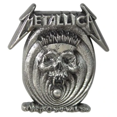 Image of Rock Off officially licensed products Metallica In Vertigo Band Logo Pin Badge One Size