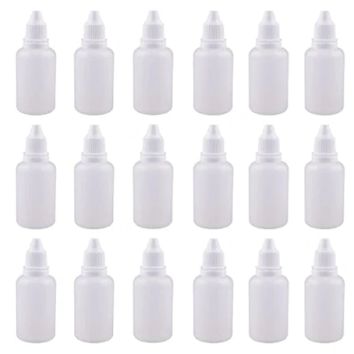 Image of 30ml White Plastic Empty Squeezable Dropper Bottles Eye Liquid Dropper(Bottle+Tip Cap+Cap) (50)