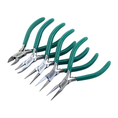 Image of Jewelry Pliers, Exeton Set of 5 Professional Making Pliers Tools Craft Wire Wrapping for (Green 12cm)
