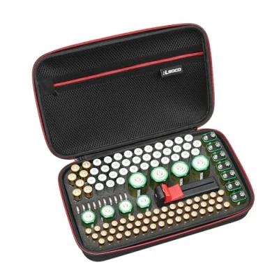 Image of RLSOCO Battery Organizer Case Hard Storage Box Bag Holder Holds 120+ Batteries AA AAA C D 9V BT 168 (Batteries &amp; Tester are Not included)
