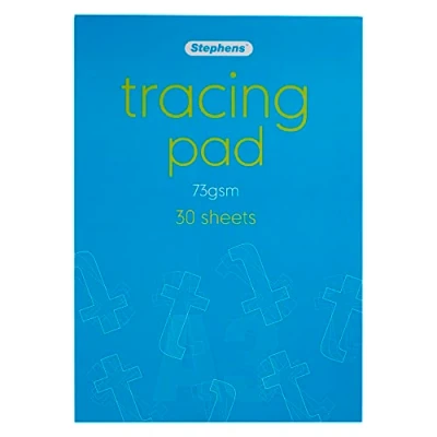 Image of Stephens Tracing Paper Pad A3 Size 73gsm 30 Sheets, Ideal for Copy, Transfer, Pattern Or Images, Use with Paper, Glass, Metal, Ceramic, Clay, Wood, Excellent Transparency
