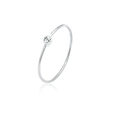 Image of Elli Ring Ladies Solitaire with Crystal in 925 Sterling Silver