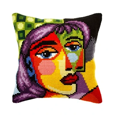 Image of Orchidea Fauvism I Cushion Front Chunky Cross Stitch Kit