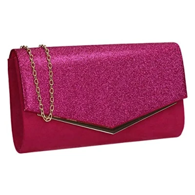Image of SwankySwans Women&#039;s Janey Clutch Bag, Fuchsia