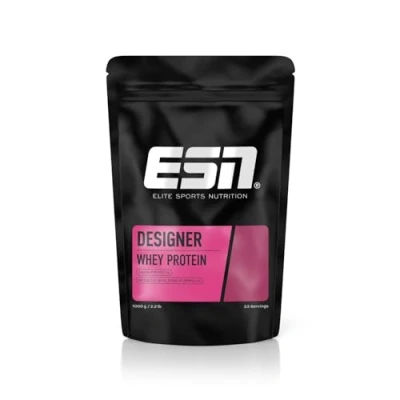 Image of ESN Designer Whey Protein Powder, Cherry Yogurt, 1000 g, 2.2 lbs, 33 Servings Muscle Building and Recovery Powder Made in Germany, Laboratory Tested