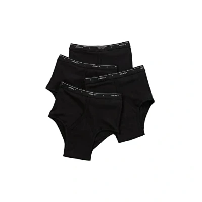 Image of Jockey Men&#039;s Cotton Full Rise Brief 4 Pack Black 36