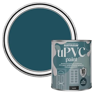 Image of Rust Oleum Blue uPVC Door and Window Paint In Gloss Finish Commodore 750ml