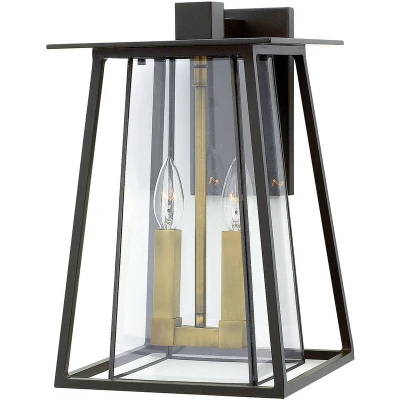 Image of Walker 2 Light Large Outdoor Wall Lantern Bronze IP44, E14
