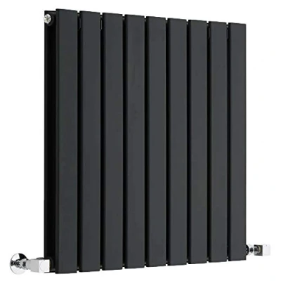Image of Milano Alpha Black Horizontal Double Flat Panel Radiator 635mm x 630mm