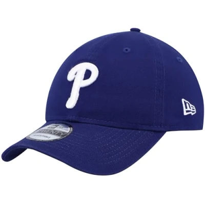 Image of New Era MLB Core Classic 9TWENTY Alternate Team Logo Adjustable Hat Cap One size Fits All, Philadelphia Phillies Blue,